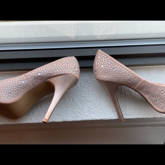 Blush Pink Rhinestone Bridal Heels - Picture 6 of 7